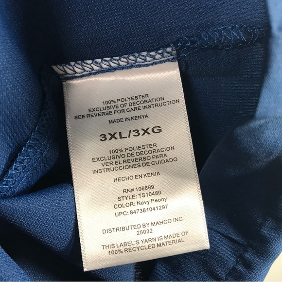 Habit Crayfish Long Sleeve River Shirt, Men's Size 3XL - Navy Peony - Picture 9 of 9